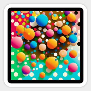 Polka dot vibrant surreal bubbles Sticker